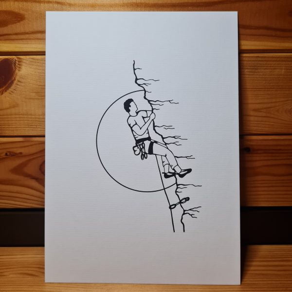 Climbing Art Print A5: Climber