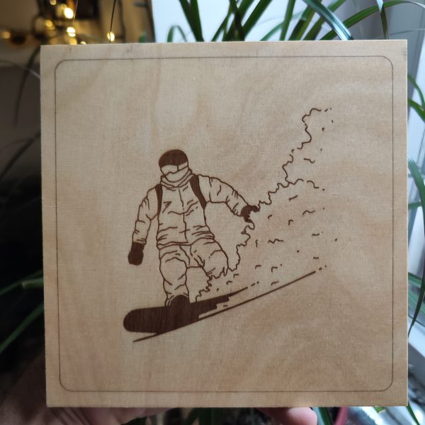 Snowboarder - Laser Engraved Wooden Wall Art